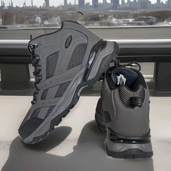Khombu Luke Men's Size 9 Hiking Boot Charcoal Gray Mesh Upper Memory Foam Insert - Picture 1 of 10